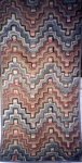 BARGELLO PATTERN ANTIQUE HOOKED RUG