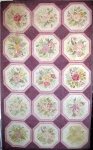 FLORAL OCTAGONS VINTAGE HOOKED RUG - Pearl McGown