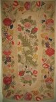 FLORAL SPRAY FLORAL BORDER ANTIQUE HOOKED RUG