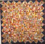 LOG CABIN 'FRACTURED' VARIATION ANTIQUE QUILT
