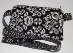 Fanny Pack / Cross Body Bag in Black Damask