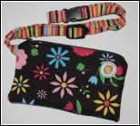 Fanny Pack / Cross Body Bag - Flowers on Black