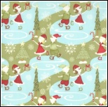 Kate Spain 12 Days of Christmas Figure 8 Skaters Fir Green