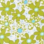 Piece O' Cake Daisies and Dots Chartreuse Floral 