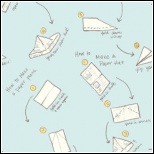 Michael Miller CHILDREN AT PLAY Fabric - Making Paper Hats Aqua