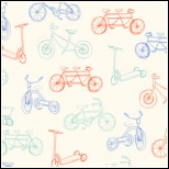 Michael Miller CHILDREN AT PLAY Fabric - On the Go Aqua Bicycle