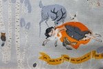 Heather Ross Far Far Away III Fabric - Snow White Forest Gray Blue