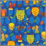 Amy Schimler Animal Party Too Owls Earth 1 yard