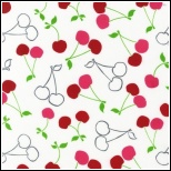 Monaluna METRO MARKET Fabric - Cherry Toss White