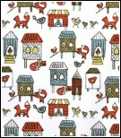 Monaluna Anika Fabric - Fox in the Hen house - Organic Cotton