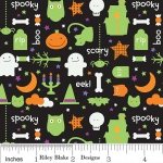Riley Blake TRICK OR TREAT Fabric - Night Black Halloween