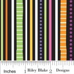 Riley Blake TRICK OR TREAT Fabric -Stripes Black