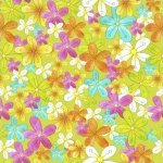 Studio e - GROOVY - Floating Floral Lime Green