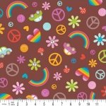 Riley Blake Doodlebug Feeling Groovy Splash Brown 