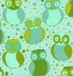 Valori Wells Della FLANNEL Fabric - Little Owls Grass Green