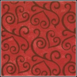 Moda L'Amour Romantic Scrolls Red Hot