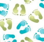Moda - Grow With Me - Sky (Blue/Green Footprints)
