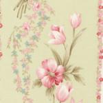 0003-02 *Sumptuous Living* Pink Floral Stripe on Green