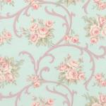 0020-01 *Somerset Cottage* Aqua Floral Filigree