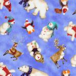 0713-01(06/11)    *RJR- Let It Snow*  Scattered Snowmen on Blue