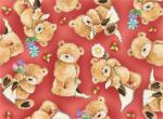 20929-R  * Popcorn the Bear *  Popcorn the Bear on Red Background