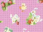 20930-L  * Popcorn the Bear *  Strawberries, Ducks and Flowers on Lavender Background