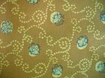 27648-2   *Sierra* Blue Flowers and Yellow Dot Swirls on brown. Was 9.00