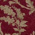 30035-1 *Clara Barton* Cream and Tan Floral on Red