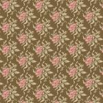 5090-n  *Annandale*  Pink/Cream Small Bouquet on Brown