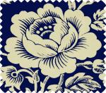 7025-1 *Pan American Expo 1901*  Large Scale Cream Floral on Blue