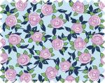 7174-7 *Paper Dolls* Lavender Paper Roses on Blue