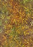 tonga-b7786-gold (2/11) *Tonga Batik - Park Slope*Gold Leaf Pattern on Brown Gold Leaf Pattern on Brown