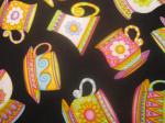 Timeless Treasures Dan- Tea Cups- Black