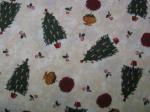 Christmas trees and bulbs on cream
