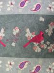 Border stripes with green cardinals
