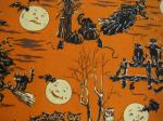 Black cats on orange