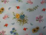 Flowers and butterflies on blue