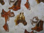 Horse heads on cream
