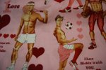 Sexy Pin Up Boys Guys Hot Stuff Valentine Heart Fabric Soccer Tennis Basketball Cotton Fabric Quilt Fabric CR105