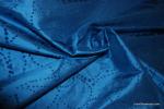 563 Wild and Unusual Rich Sea Blue Silk Taffeta Fabric with Floral Design done in a Flocked Texture Heavier Weight Silk Fabric Drapery Fabric