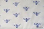 Bee Blue and White French Country Honey Bees Cotton Fabric Quilt Fabric ABO125