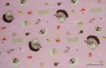 Hedgehog Cute Japanese Style Hedgehogs Mushrooms Mini Print Cotton Fabric Soft Flannel ABO132