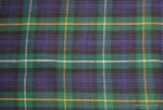 Plaid Green Blue Reversible Brushed Flannel Side & Smotth Cotton Side Cotton Fabric Quilt Fabric Apparel Fabric AC022