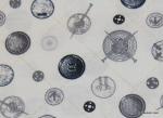 Button Sewing Craft Quilting Sew Needle Hobby Grey Button Workshop Cotton Fabric Quilt Fabric AC026