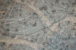 Paris Architecture Street Map Vintage etchings France Map Vintage Style Print Cotton Fabric Quilt Fabric AC035