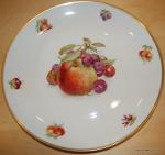 Schumann Antique Porcelain Large Fruit Platter 11 1/2 Bavaria Apples Cherries Berries Gilt Rim Signed Plate BOX50C