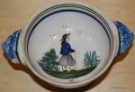 Quimper Antique French Faience Stoneware Dish Signed 7 1/2 Dish BOX52C
