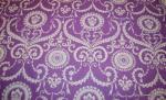 E92 Mod Girls White damask print pattern on Light Purple background cotton fabric quilt fabric