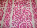 E94 Mod Girls Purple Pattern Retro Damask Print Bird Floral quilt fabric on fuschia pink on ivory backgound cotton fabric