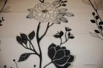 Bold Graphic Floral Black Ivory Grey Modern Design Cotton Linen Fabric Drapery Fabric HDA026